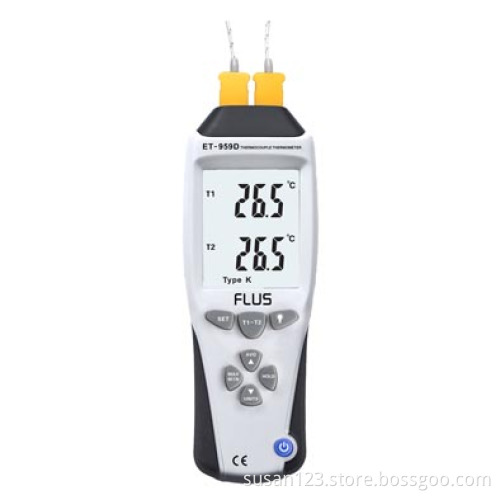 Digital Thermometer 2 K-Type Temperature Thermocouple Sensor Probe